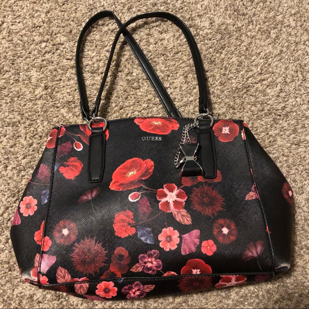 Black and Floral Guess Purse